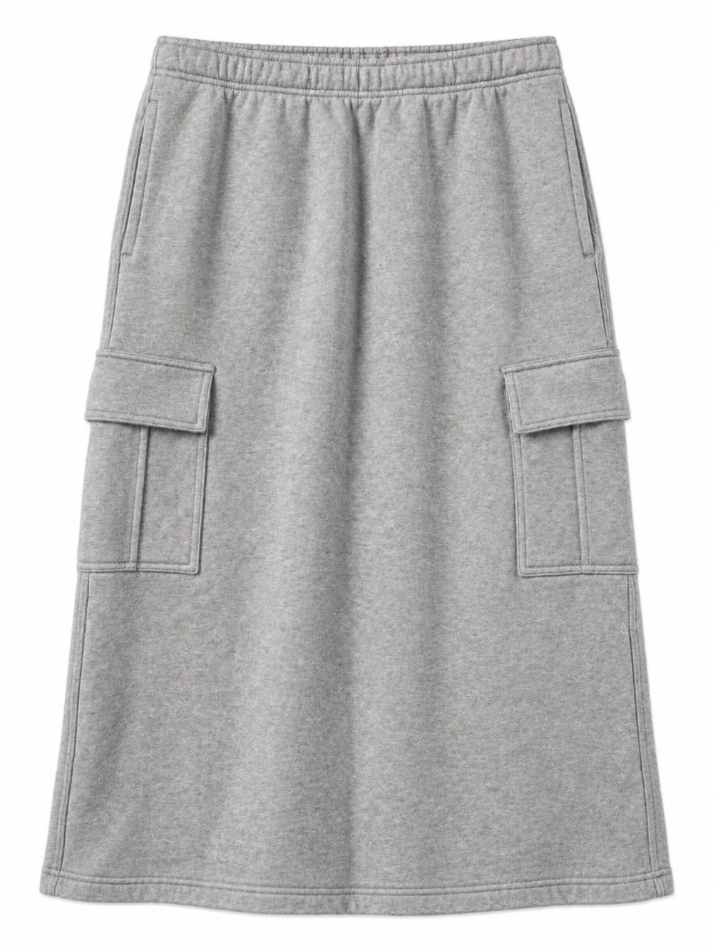 Aritzia TNA Sweat fleece cozy fleece cargo midi/maxi skirt L grey